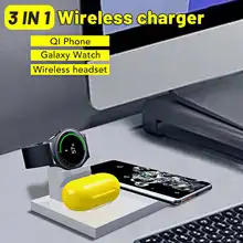 3 in 1 QI Wireless Charger Dock Station Phone Headphone Headset Fast Charging Stand For Samsung For Galaxy Buds For Galaxy Watch