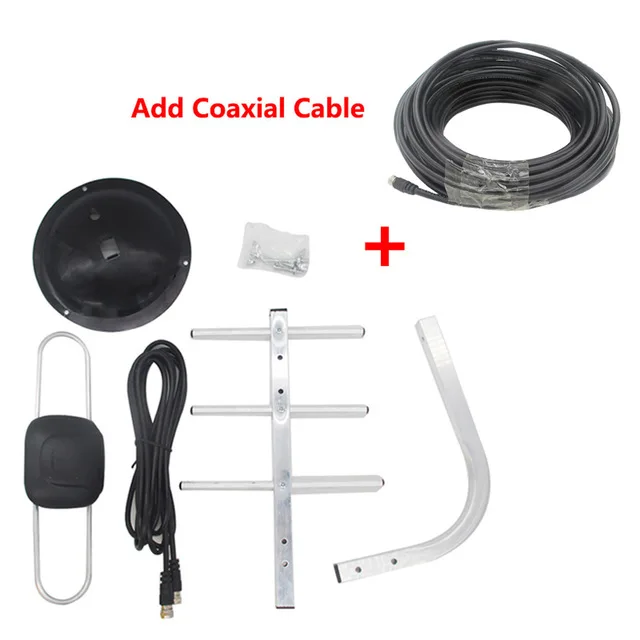 add coaxial cable HD-04ba1 HD цифровая ТВ антенна для DVB-T2/T DTMB HD tv ISDB-T ADTB-T 470 МГц-862 МГц высокий коэффициент усиления сильный сигнал наружная ТВ антенна - Цвет: add coaxial cable
