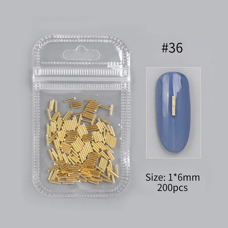 Pattern-36 1 пакет 3D ногтей металлические заклепки серебряные гвозди плоское дно бусины Мини Размер с несколькими узорами, дизайн ногтей украшения инструмент - Цвет: Pattern-36