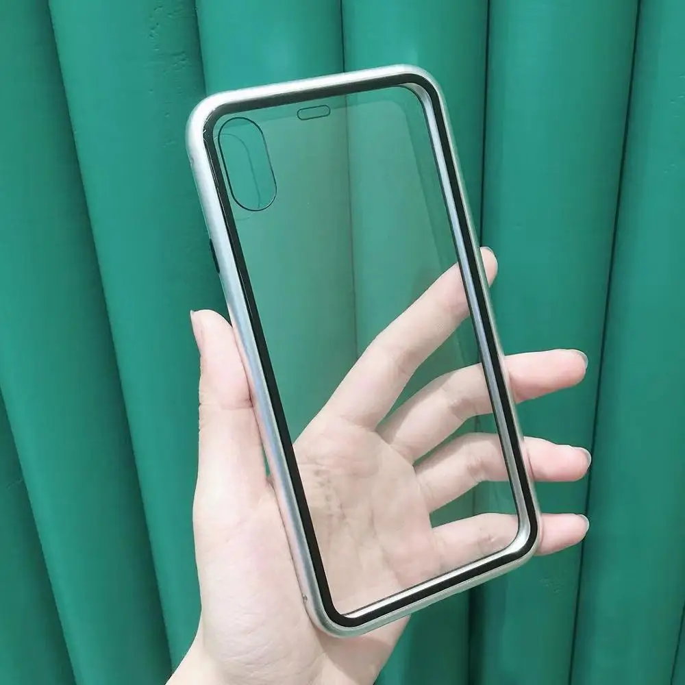 Tempered glass magnetic metal phone case 360 ​​magnetic cover for Iphone SE2 XR XS 11 Pro MAX 8 7 6 Plus | Мобильные телефоны и