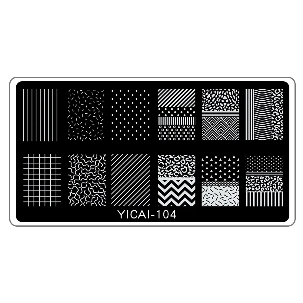YICAI-104 1 шт 12,5*6,5 см шаблон для штемпеля с белой задней панелью мульти-изображения пластины для штамповки ногтей изображения пластины для штамповки YICAI60-106 - Color: YICAI-104