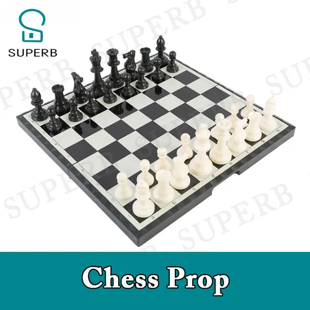 Superb vida real sala de fuga quarto adereços xadrez prop colocar o  chessman para o lugar certo para desbloquear sala escapar prop chessman 1