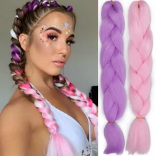 24 дюйма огромные косички длинные Омбре Джамбо синтетические косички волосы для женщин крючком блонд розовые волосы для наращивания африканские