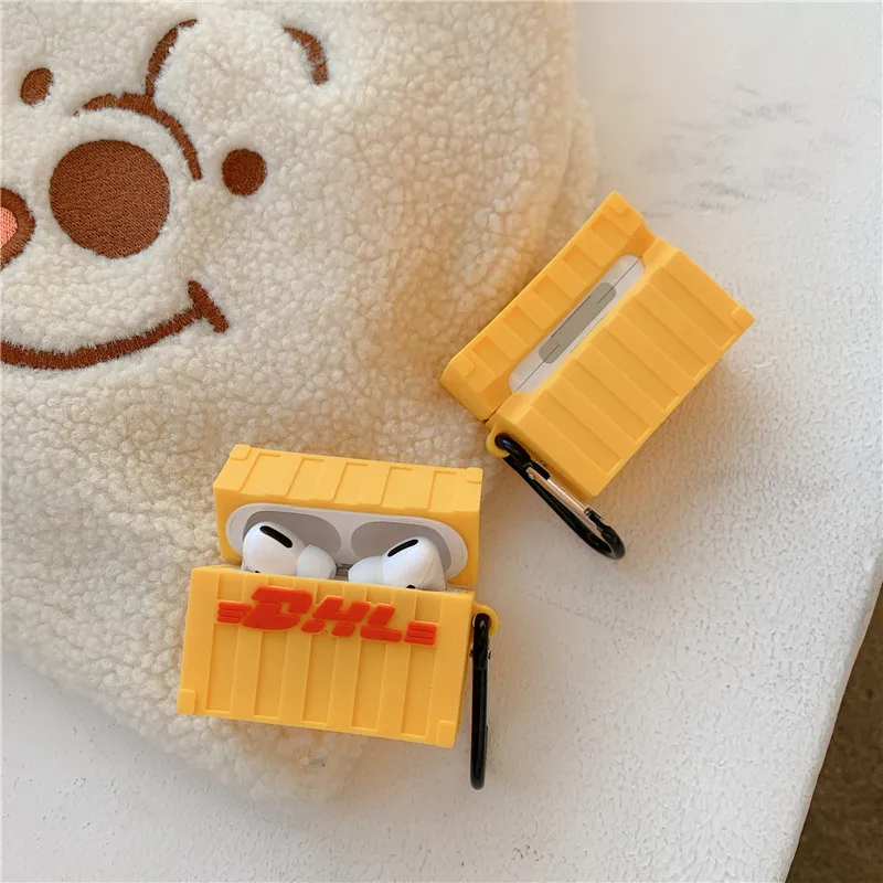 Забавный DHL чехол-контейнер для Apple Airpods Pro, силиконовый чехол с милым мультяшным рисунком, чехол для наушников Airpods 2/1, чехол для наушников