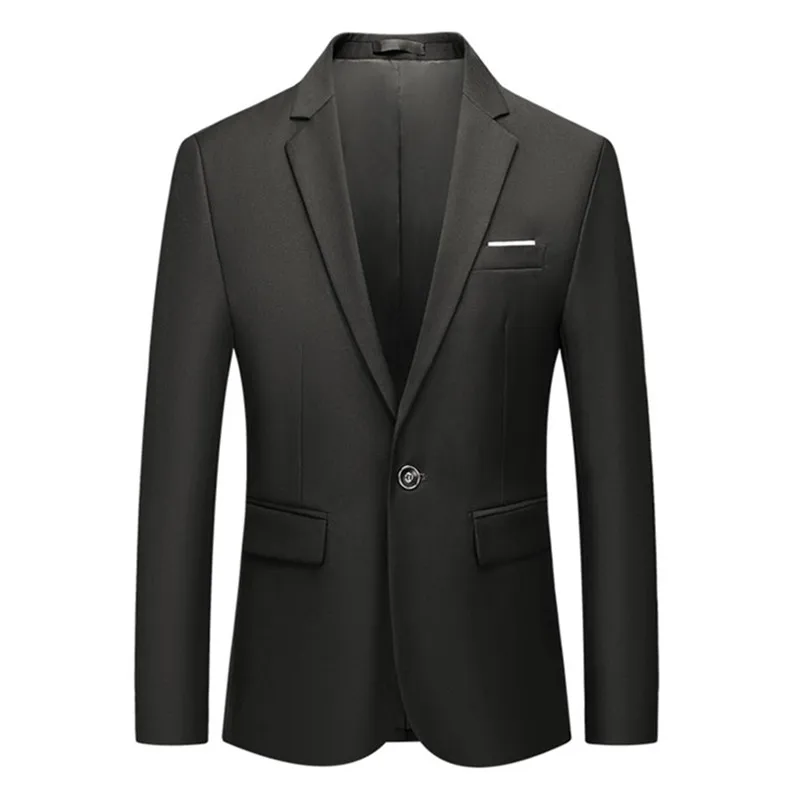 Fashion men's new blazer 2019 autumn business official solid color groom wedding dress Plus size 6XL work suit jacket