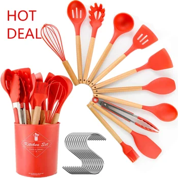 

9/11PCS Silicone Kitchenware Non-stick Cookware Cooking Tools Spatula Ladle Egg Beaters Shovel Spoon Soup Kitchen Utensils Set