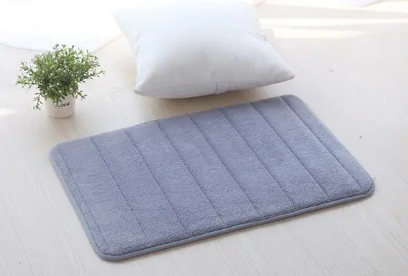 Memory Foam Нескользящие коврики для ванной коврик в горизонтальную полоску для ванной комнаты водопоглощение для кухонной двери пол ковер, мастер ванная комната - Цвет: Светло-серый