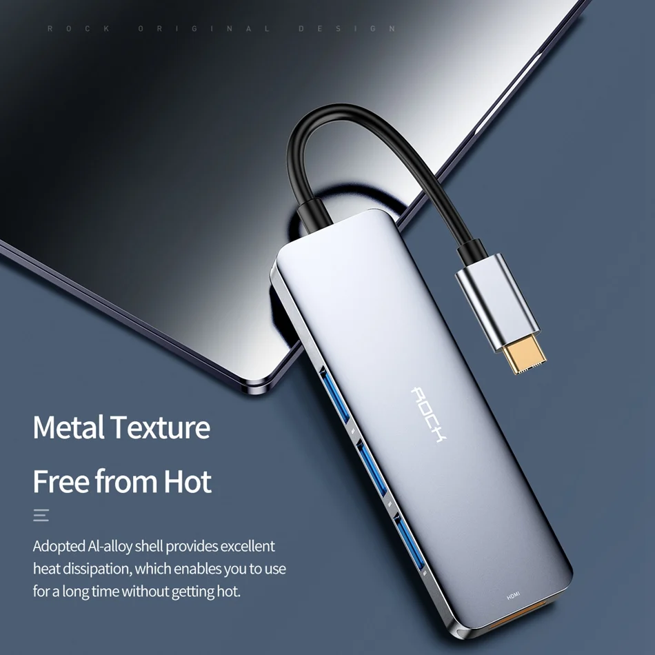 ROCK usb type C концентратор стыковочный кабель для samsung S10 S9 USB-C к HDMI док-станция адаптер питания кабеля для huawei P30 MacBook Pro ноутбуки