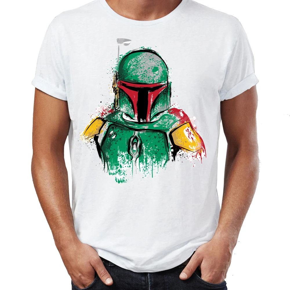 

Men's T Shirt Boba Fett Watercolor Artsy Painting Awesome Artwork Drawing Printed Tee