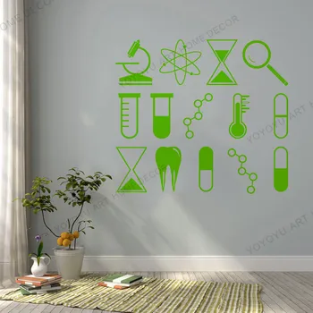 

Laboratory Chemistry Wall Stickers Science Design Wallpapaer Mural School Vinyl Wall Decal For Bedroom Living room Decor rb707