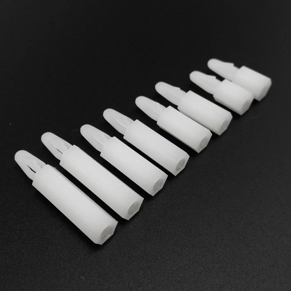 HZYUEGOU 25 Stück M3 Sechskant-Nylon-Abstandshalter, Verriegelungs-Druckclip, Einrastbarer Fester Halter für Leiterplatten, für 4mm Loch, 1,6mm Dicke – Detail 4