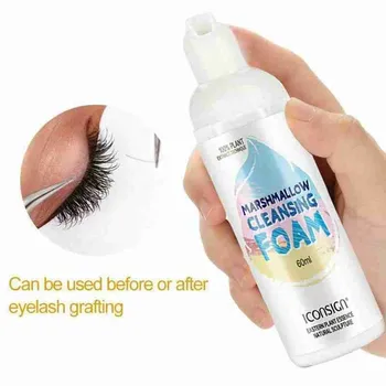 

60ml Professional Eyelashes Cleansing Foam Cleaner Soft Eyelash Extension Cleanser Shampoo Eyelash Extension Makeup Tools