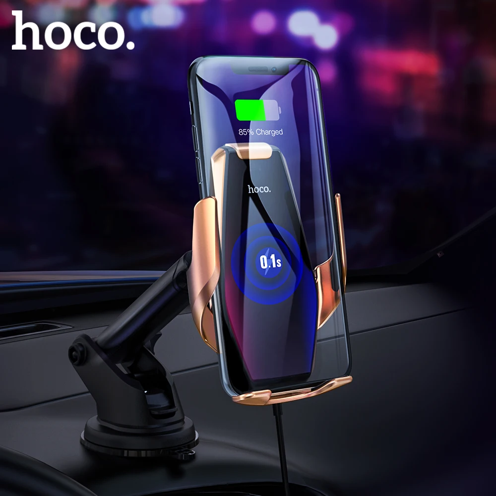 HOCO Wireless Car Charger Automatic Infrared Clip Air Vent Mount Phone Holder Glass Surface 15W Fast for i 11 | Мобильные телефоны