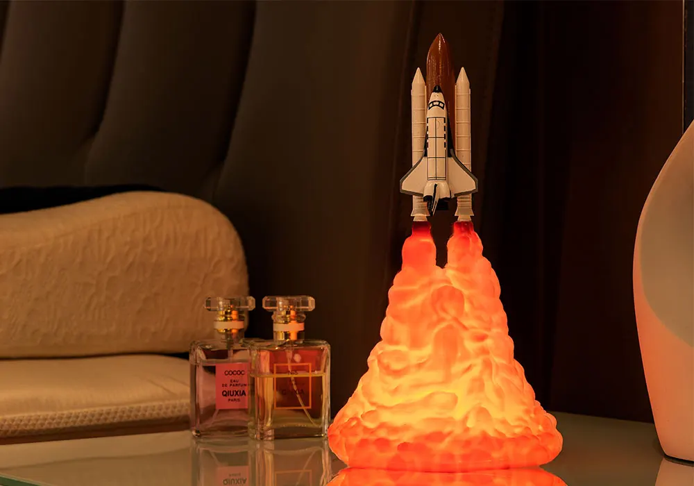 3D печать космический челнок лампа 3D лампы в виде Луны ночник светодиодный для детей детская спальня Craetive ракетная лампа для рождественского подарка - Испускаемый цвет: small