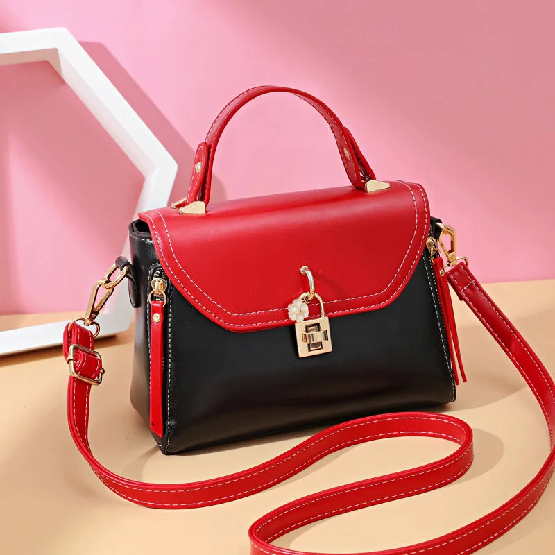 YINGPEI Женская Курьерская сумка модные сумки через плечо с ручкой сверху маленькая Повседневная сумка для тела сумки известных брендов дизайнер высокого качества - Цвет: Red and black