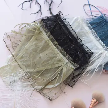 

Japanese Women Sexy Sheer Mesh Panties Low Rise Ruffles Lace Shiny Stripes Briefs Underwear Lolita Princess Bow Lingerie