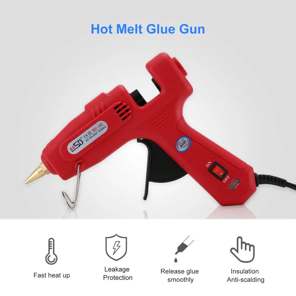 SD SD-A6 80 Вт термоплавкий клеевой пистолет тепловые Пистолеты для DIY игрушка для развития моторики ремонтные инструменты электрический тепловой температуры Клеевые пистолеты