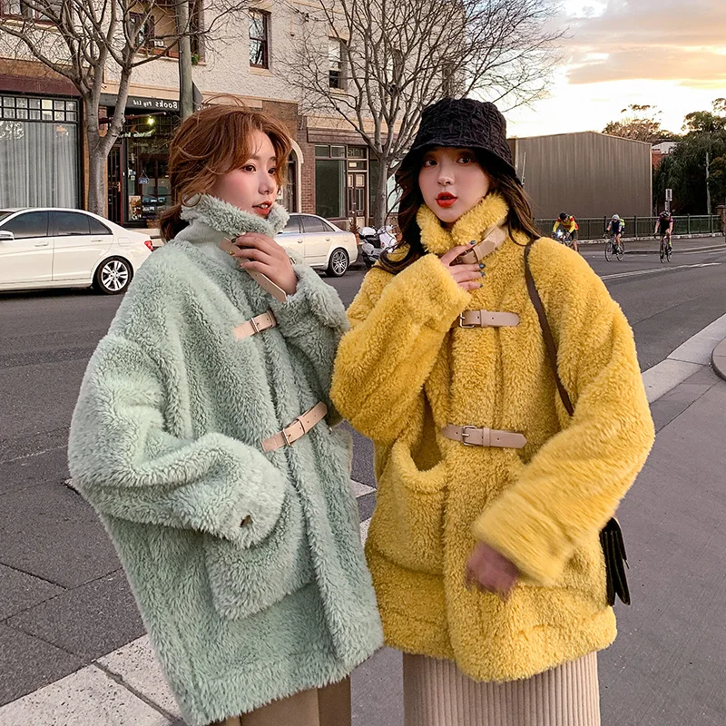 

Photo Shoot Lambs Wool Coat Women's Fur New Style Autumn And Winter Korean-style Short Overcoat Loose-Fit Berber Fleece Tops Fas