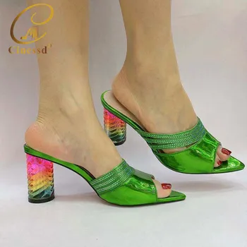 

Fashion New Summer 2020 Ladies Shoes with Heels Ladies Shoes Summer Slippers Good Quality Nigerian Women Party Pumps High Heels