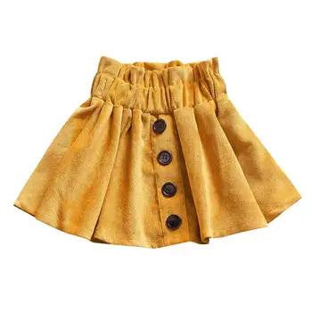 

Summer Kids Yellow Skirts Baby Girls Vestidos Solid Color Design Elastic Waist Short Tutu Skirts Sukienki 2020 Summer new