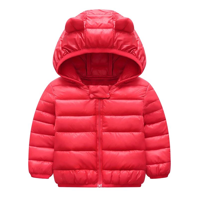 Зимние пальто детская черная пуховая хлопковая верхняя одежда с капюшоном для девочек осеннее пальто для мальчиков куртка для детей 1-5 лет - Цвет: R