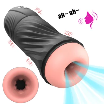 Male Masturbator Voice Flirting Sucking Vibrator Soft Male Masturbation Cup Penis Glans Massager 12+6 Modes Sex Toys For Men 5