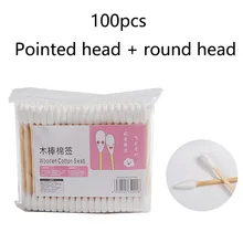 Ватные палочки с двойной головкой, женские ватные палочки для макияжа, наконечник для медицинских деревянных палочек, чистка ушей в носу, инструменты для ухода за здоровьем