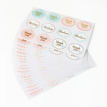 

1200 Pcs/lot Round Golden "Thank you" series Seal Sticker DIY Note Gift Labels Baking Product Valentine's Day Wedding Use