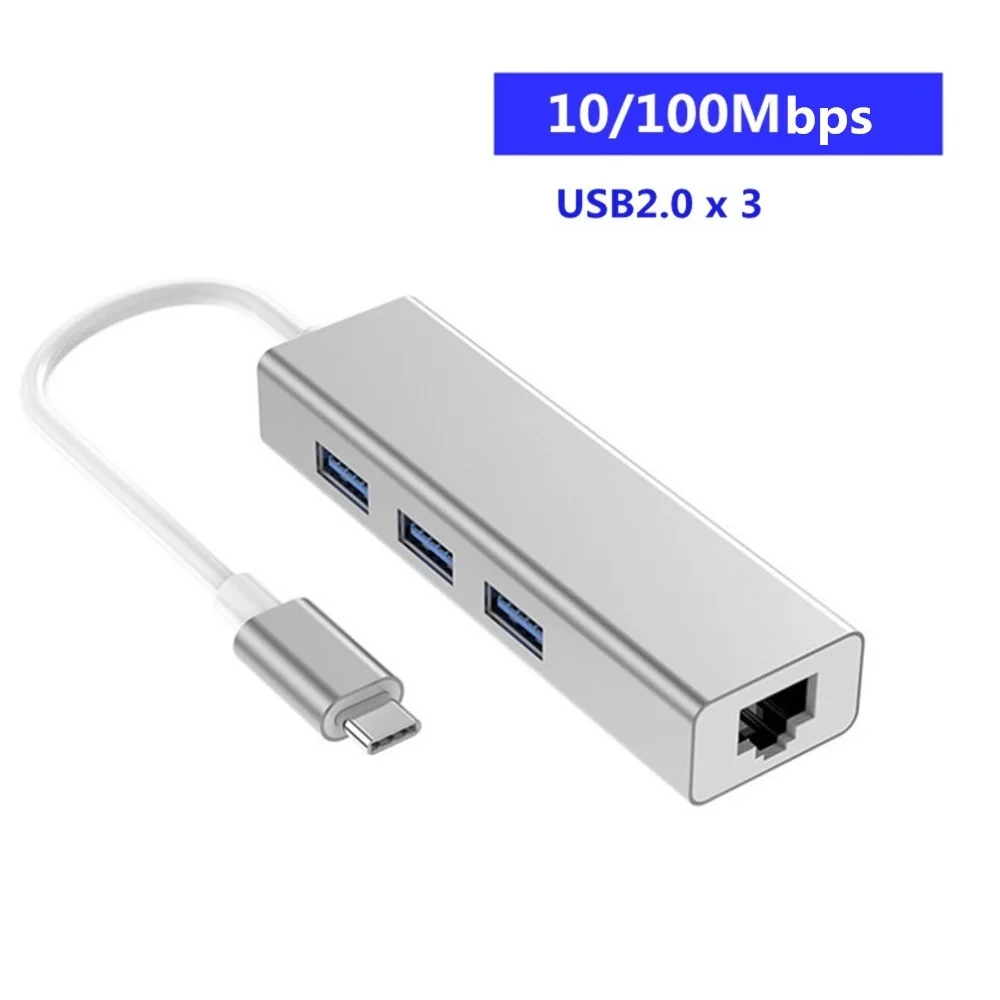 100Mbps HUB Type C-HDMI концентратор USB C 4K PD 5A 87W док-станция Rj45 Lan USB 3,1 разветвитель USB-C питания Аксессуары Для iMac air MacBook Pro - Цвет: 100Mbps HUB