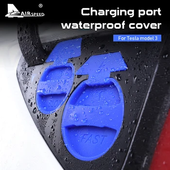 

AIRSPEED 2pcs for Tesla Model 3 Accessories Car Charging Port Waterproof Dust Cover Car Charger Protection Cap for Tesla Model 3