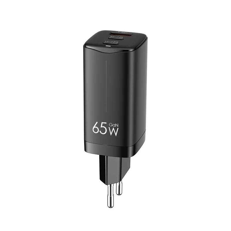 Зарядное устройство GaN Mini с двумя портами USB Type C 65 Вт поддержка быстрой зарядки PD3.0 и QC3.0 совместим ноутбуком