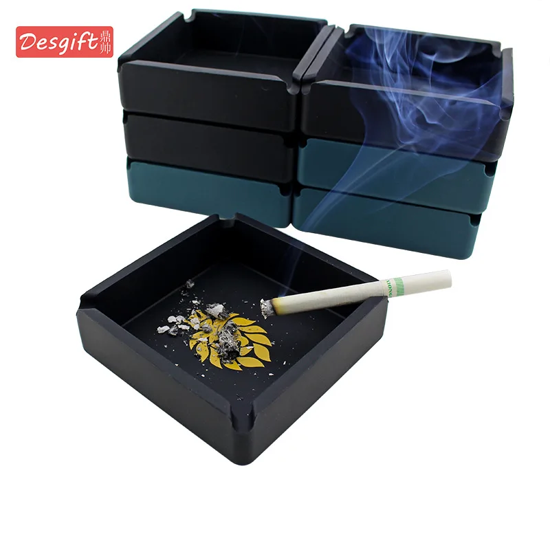 Silica Gel Ashtray Large Size Ashtray Square Ashtray Customizable Logo Advertisement Ash Tray Gift Cool Smoking Set