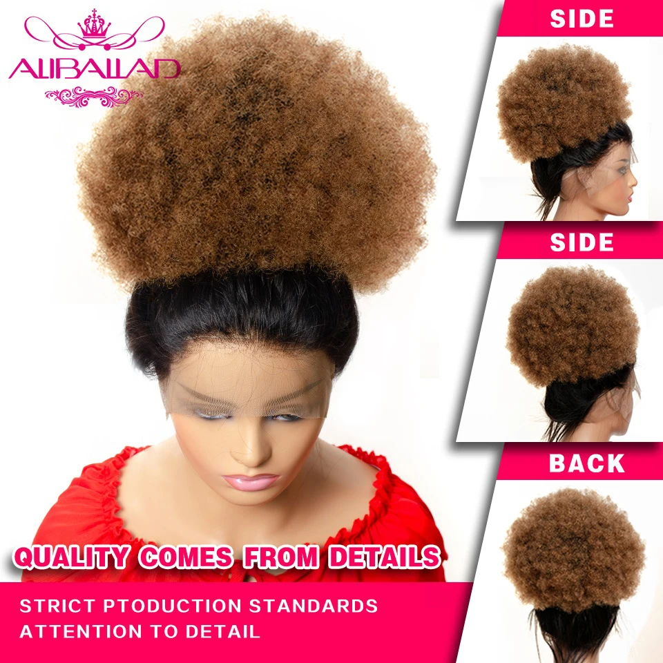 Ombre afro perverzní kudrnaté culík brazilec remy člověk vlasy stahovací afro supět vlasy drdol klip v vlasy prodlužování culík 8inch