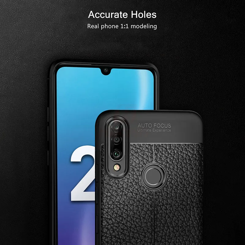 Противоударный чехол для Huawei Honor 20 S с кожаной текстурой мягкий защитный бампер из