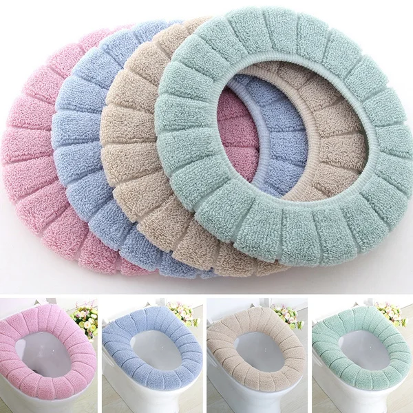 2 Styles Toilet Seat Cover Warm Soft Washable Mat Home Decor Closestool Mat Seat Case Toilet Lid Cover Bathroom Accessories
