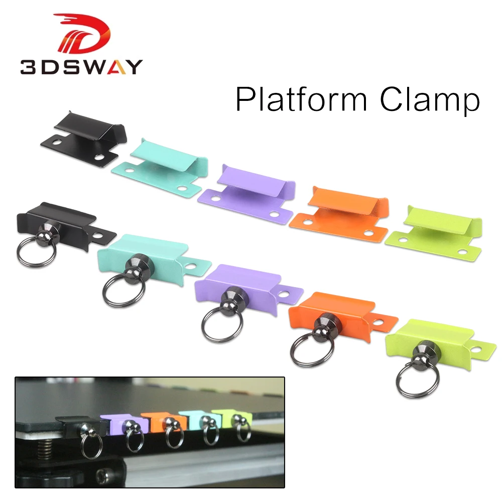 3DSWAY 3D Printer Parts Glass Heated Bed Plate Clip Tool DIY Kit Flex Hotbed Build Plamform Clamp Set Accessories 4pcs Ender 3 glass plate clamp clip build platform heated bed retainer hotbed adjustable fixed clip for ender 3 for 3d printer parts