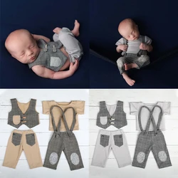 ❤️Newborn Photography Clothing Top+Pants 2Pcs/set Baby Boy Photo Prop Accessories Studio Infant Shoot Clothes Outfits Fotografia