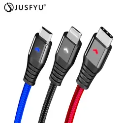 3 в 1 usb-кабель 3A для ковша Micro USB type C для iPhone XR XS max X huawei xiaomi Redmi Snelle Data Oplaadsnoer