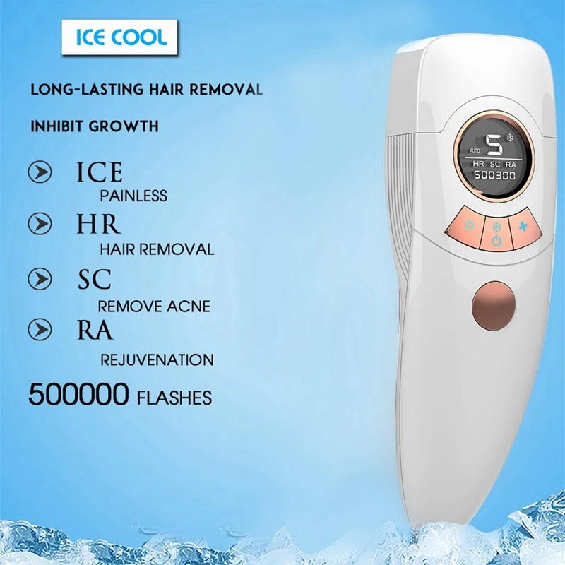 4-In-1 Ice-Cool IPL Hair Removal Hair,Permanent Removal Hair,for Face Body Bikini Electric Epilator EU Plug