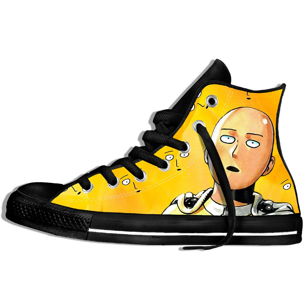 Прогулочные парусиновые ботинки; дышащая обувь с принтом Аниме One Punch Man; крутая удобная спортивная обувь; классические кроссовки - Цвет: One Punch2