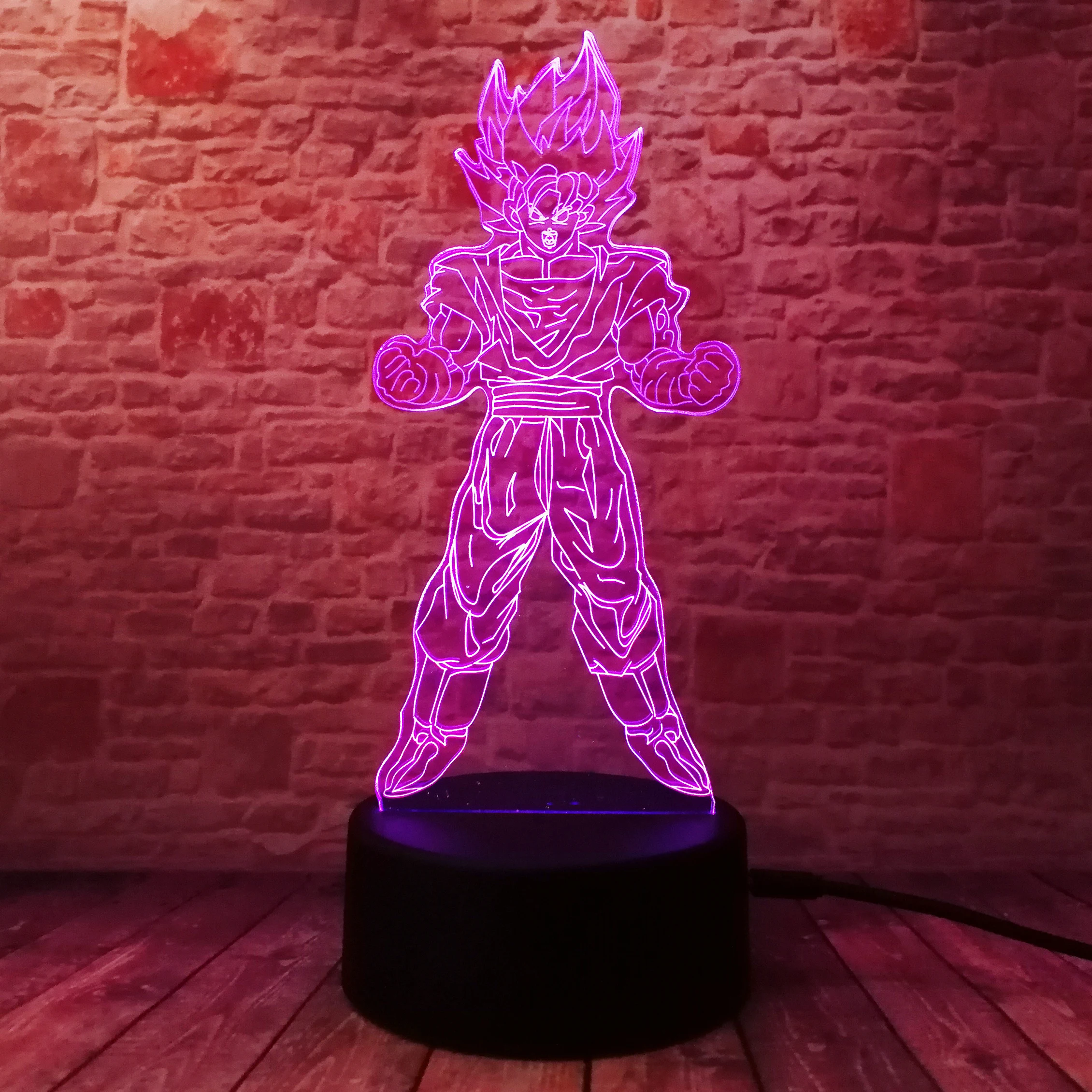 Dragon Ball Z Son Goku Super Saiyan vegeta 3D светодиодный ночник 7 цветов Изменение для мальчиков спальня спальный Декор ребенок рождественские подарки