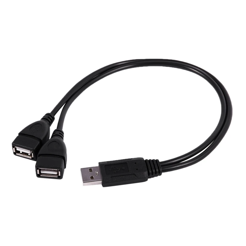 USB 2,0 A папа-2 двойной USB гнездовой разъем Y разветвитель концентратор Шнур питания Кабель-адаптер