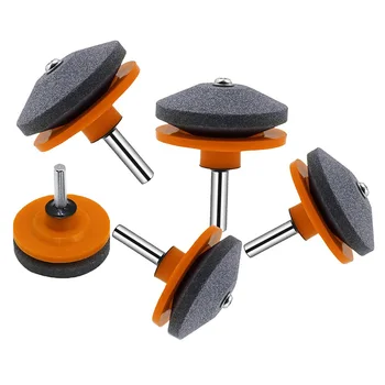 

Lawnmower Blade Sharpener, 5Pcs Grinder Wheel Stone, Lawn Mower Blade Balancer Tool for Any Power Drill Hand Drill