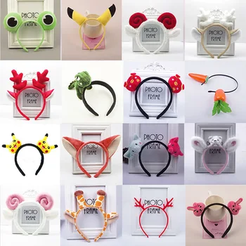 

Cute cartoon animal cat ears headband giraffe horns show sheep horn headband selling cute rabbit ears wash face headband