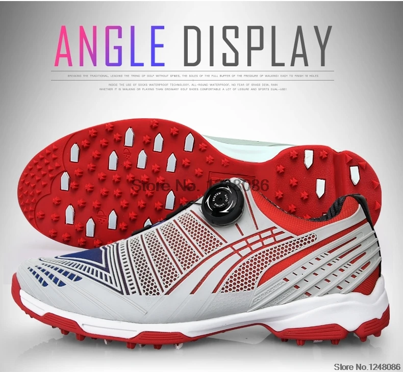 Pgm обувь для гольфа Мужская Ручка пряжки шнурки дышащие кроссовки Удобная Нескользящая спортивная обувь удобные ногти обувь для гольфа AA51039