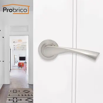 

Probrico Zinc Alloy Passage Door Lock European Mortise lock twisted Arc Shape Passage Door Aluminum Handle For Living room Aisle