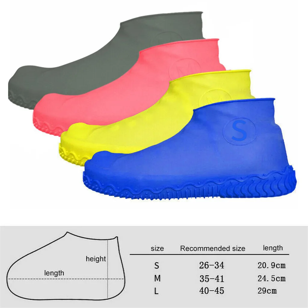 Обувь для дождливого дня; ботинки унисекс; нескользящие многоразовые латексные ботинки; мужские и женские водонепроницаемые резиновые сапоги; галоши;# YL5