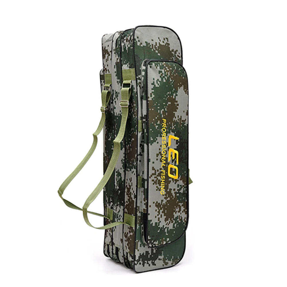 Fishing Rod Reel Bag Two/Three Layer 80cm/90cm Fishing Pole Gear Tackle Tool Carry Case Carrier Travel Bag Organizer for Fishing