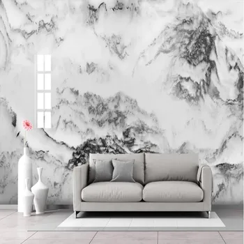 

Milofi custom marbled ink landscape painting Jiang TV background wallpaper mural