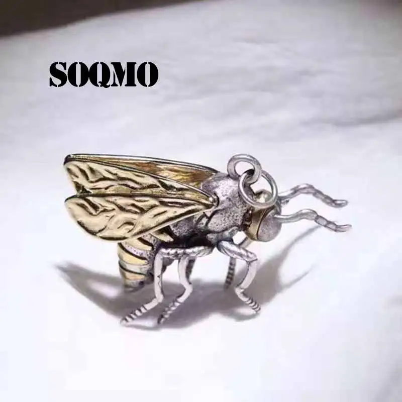 2019 Fashion Pendant 100% 925 Real Sterling Silver fine Jewelry Men Women Creative lovely Little bee Necklace making | Украшения и